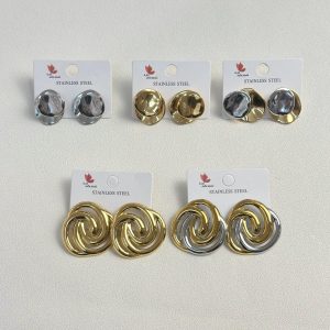 Orecchini a Forma di Petalo Rotondo