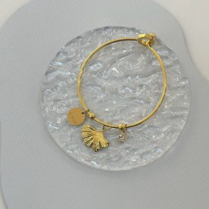 Bracciale Oro con Charms e Foglie